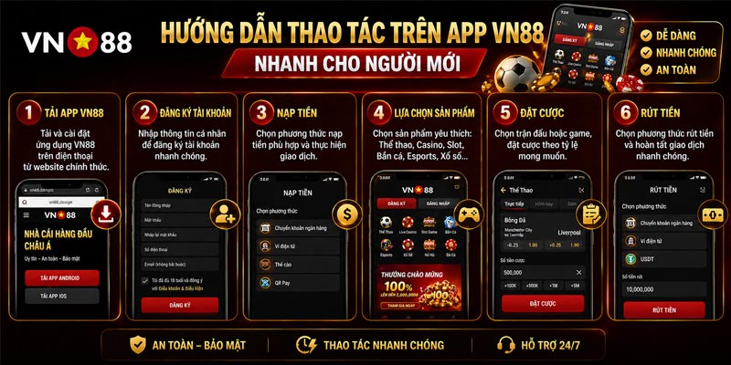 VN88 đăng ký nhanh, chơi dễ chỉ vài bước.