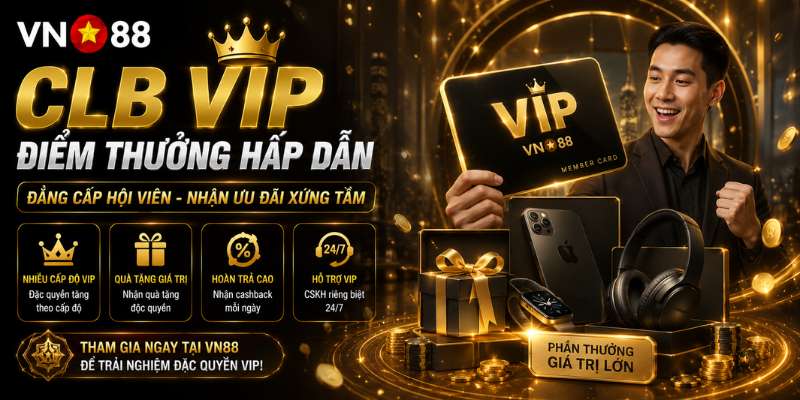 Hệ thống VIP tại VN88 mang đến nhiều đặc quyền hấp dẫn dành cho thành viên thân thiết.