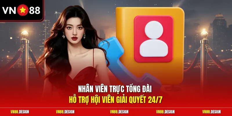 Nhân viên trực tổng đài hỗ trợ hội viên giải quyết 24/7